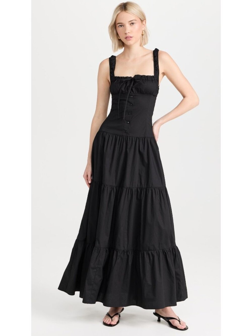 LIONESS Heart Shaped Maxi in Onyx Black New Womens Long Gown Dress - Picture 14 of 15